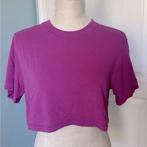 Lululemon All Yours Cropped T-Shirt Size 2 Purple